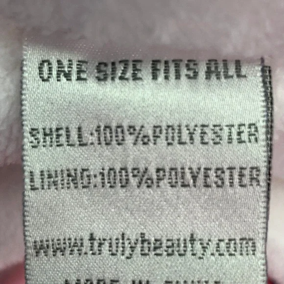 Truly Beauty Pink Hooded Robe Spa Bathrobe Plush‎ Lined Cozy Lounge One Size - Picture 9 of 14